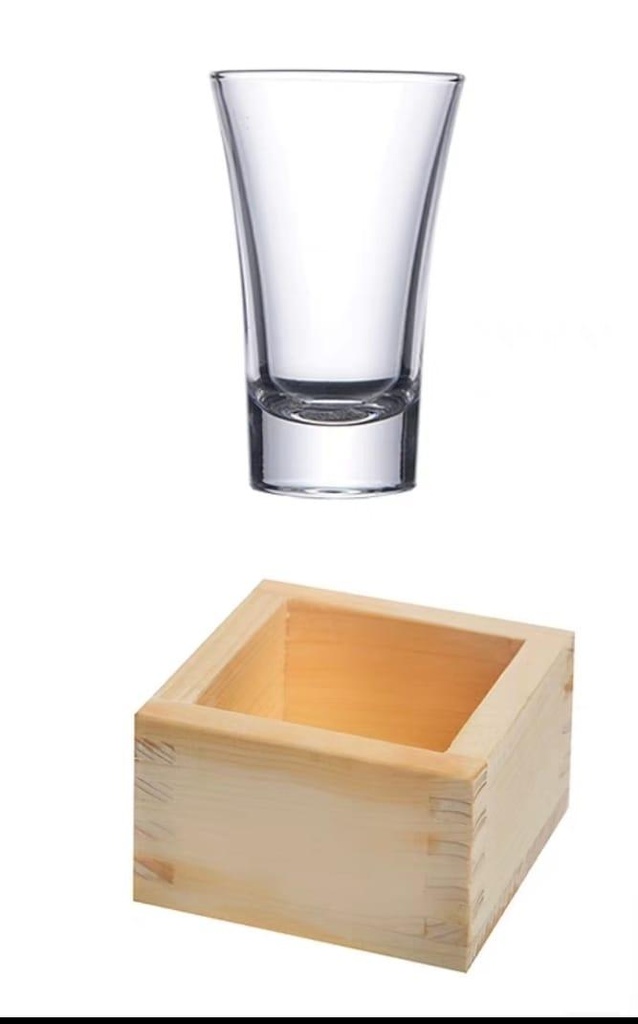 日本進口東洋佐佐木日式透明玻璃清酒杯 (60ml) + 酒枡