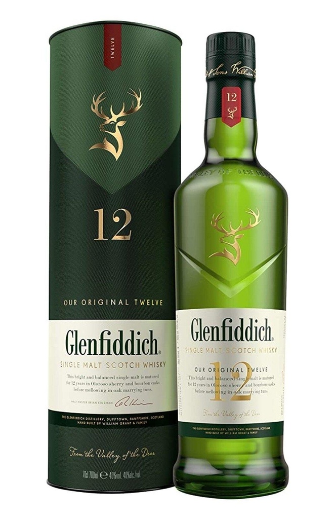 Glenfiddich 12 Years Old Single Malt Scotch Whisky (700ml)