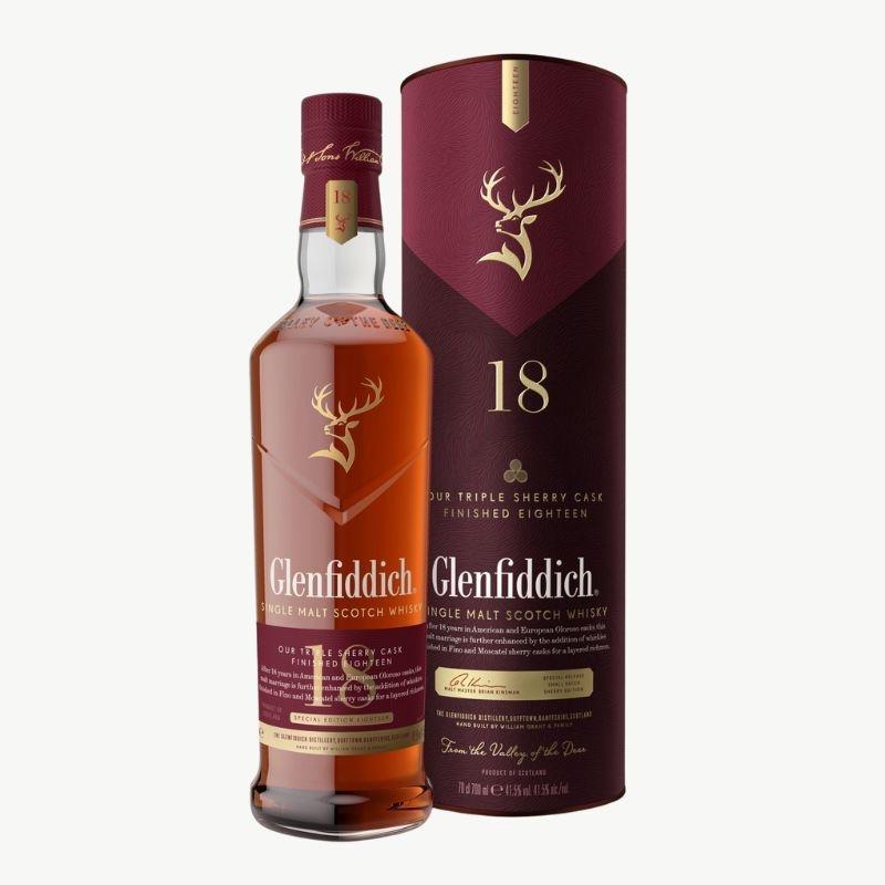 Glenfiddich 18 Years Old Small Batch Sherry Cask Finish Scotch Whisky (700ml)