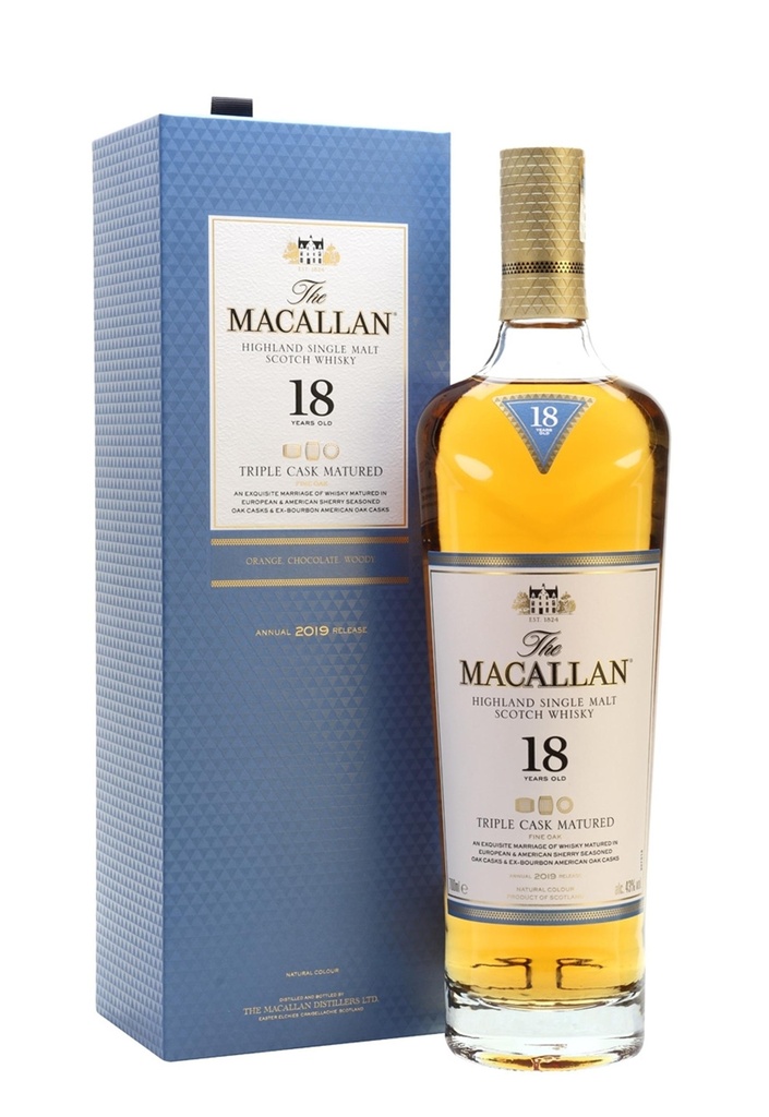 Macallan 18 Years Old Triple Cask Single Malt Scotch Whisky (700ml)