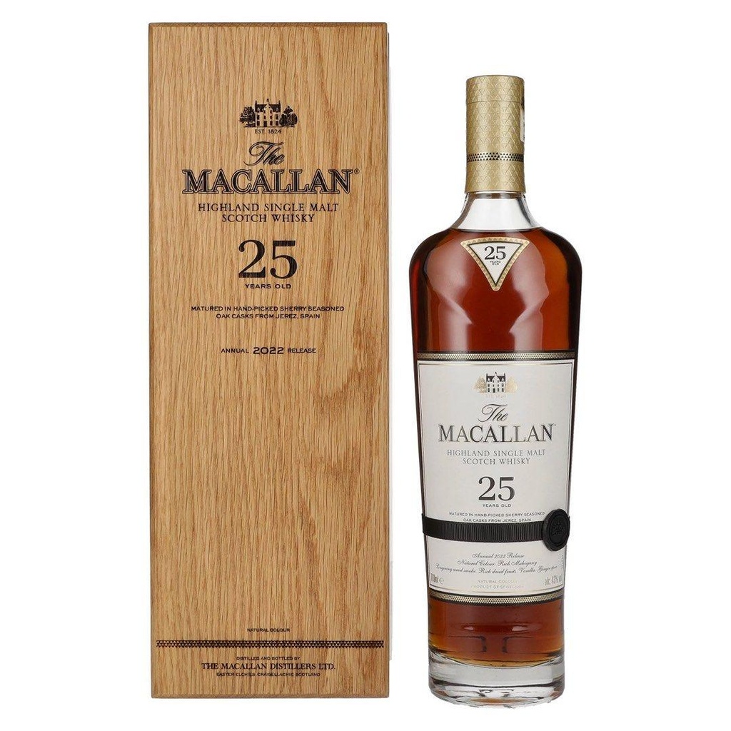 Macallan 25 Years Old Sherry Oak 2022 Single Malt Scotch Whisky (700ml)