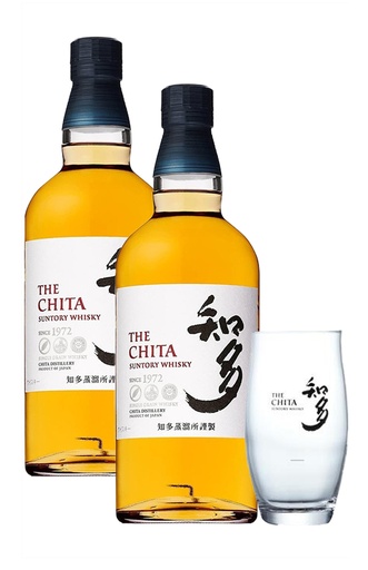 [5f4dfeea62aab5002a3fcbf2] Chita Single Grain Japanese Whisky (700ml) [Set of 2 with 2 glasses]
